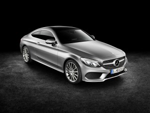 Mercedes-Benz Official 2017 C-Class Coupe silver exterior front angle